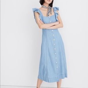 Madewell Denim Princess-seamed maxi dress